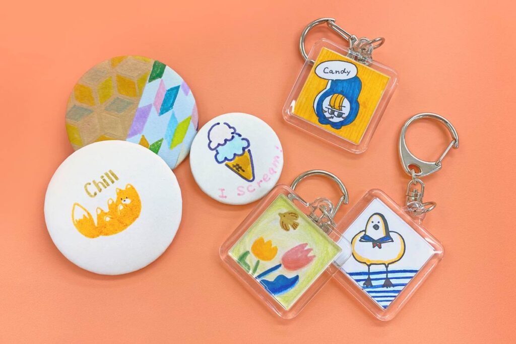 缶バッジの制作体験ができる体験入学の講座