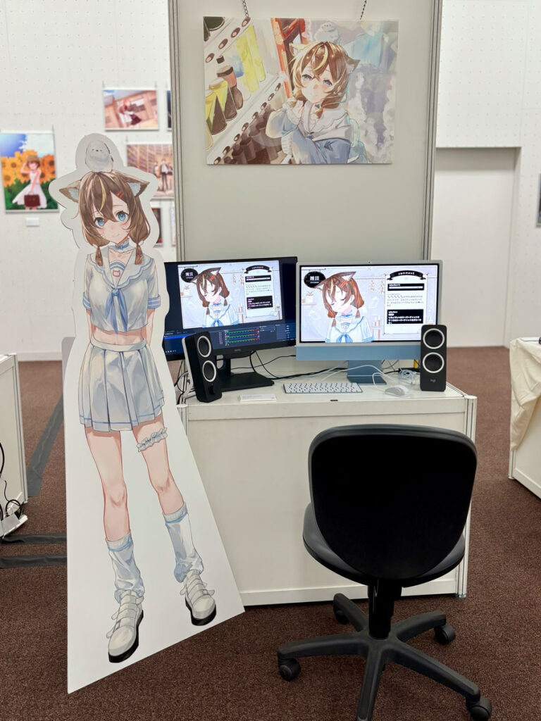 東洋美術学校 卒業制作展で展示された、卒業制作のLive2D作品。