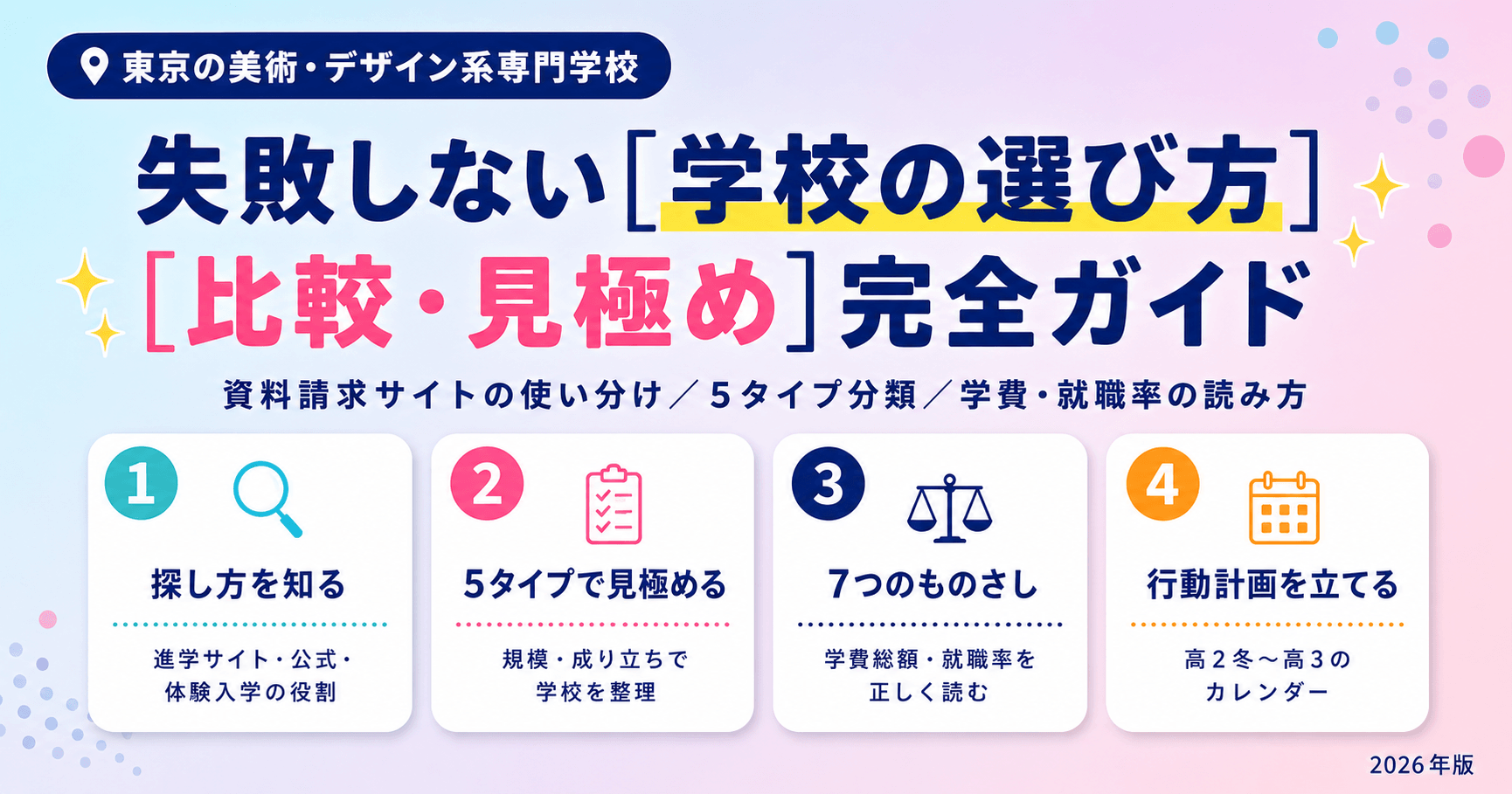 東京の美術・デザイン系専門学校の選び方｜後悔しない比較・見極めガイドのアイキャッチ